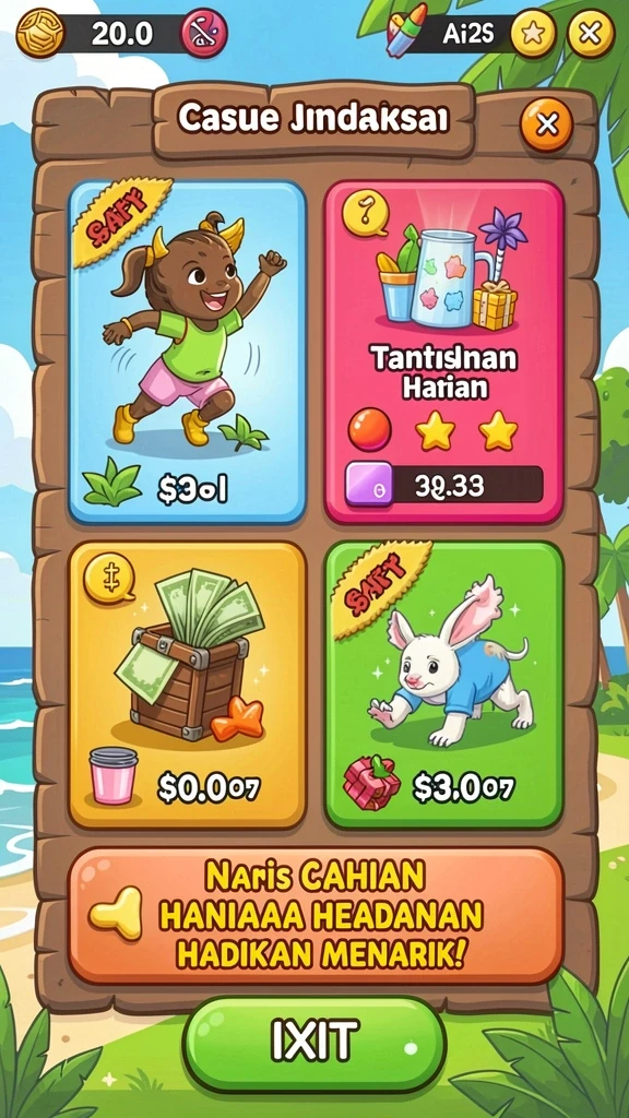 katawin - Fitur leaderboard untuk bersaing dengan pemain lain.